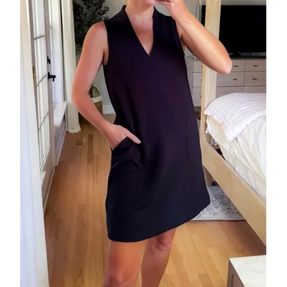 Spanx AirEssentials V-Neck Mini Dress Very Black Sleeveless Traveling Comfort S - Picture 8 of 14